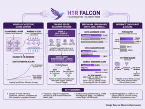 TII Abu Dhabi, Falcon H1R-7B, Falcon AI models, reasoning AI models, open-source AI, large language models, compact AI models, efficient AI inference, AI research in UAE, next-generation AI, artificial intelligence innovation, AI for reasoning tasks, multi-step reasoning models, AI for coding and mathematics, and advanced language models.