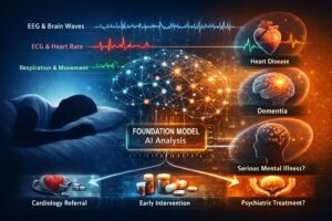 Stanford sleep AI model,multimodal sleep foundation model,AI disease prediction from sleep , polysomnography AI model , sleep data AI healthcare , Stanford Researchers Build SleepFM Clinical, SleepFM Clinical AI model, Stanford sleep AI research, multimodal sleep foundation model, AI disease prediction from sleep data, polysomnography AI model, clinical sleep AI system, foundation models in healthcare, Stanford Medicine artificial intelligence, AI predicting 130+ diseases, sleep-based disease risk prediction, predictive healthcare using AI, medical AI research, digital health innovation, long-term disease prediction from sleep, AI for early disease detection, sleep analytics in healthcare, multimodal medical AI.